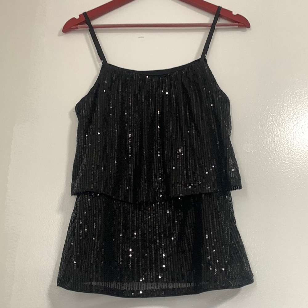 Black sequin tank top